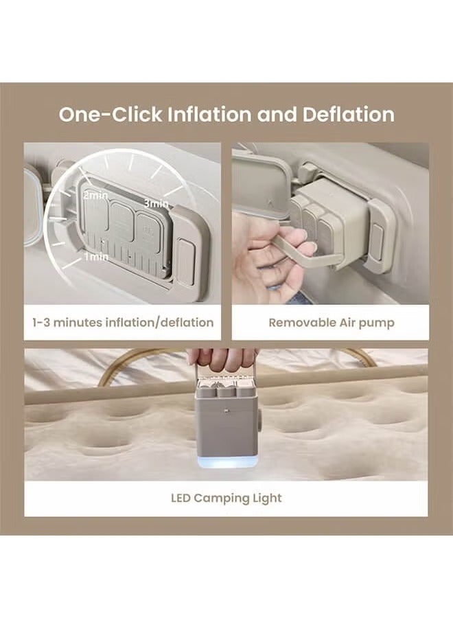 Single Air Bed, Inflatable bed with Built-in Pump, 2Mins Quick Self-Inflation/Deflation Air Mattress, Blow Up Bed for Home Portable Camping Travel - Image 3